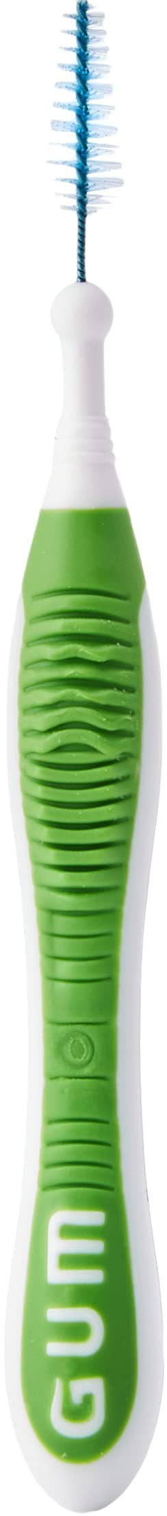 Gum Trav-Ler Plaque Removal-Tapered Interdental Brush -Green- Ergonomic Comfort Flex Handle-Removes upto 25% more plaque-Wire is Coated - Anti Bacterial Protection Bristles - Use Gently - 6 pcs