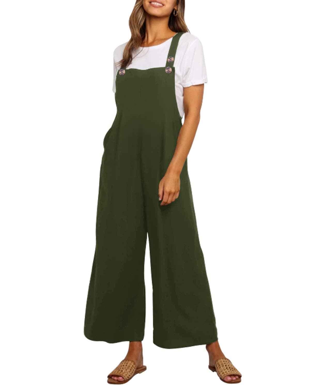 YOINS Fashion Overalls for Women Bib Baggy Dungaree Square Neck Adjustable Strap Rompers Jumpsuits