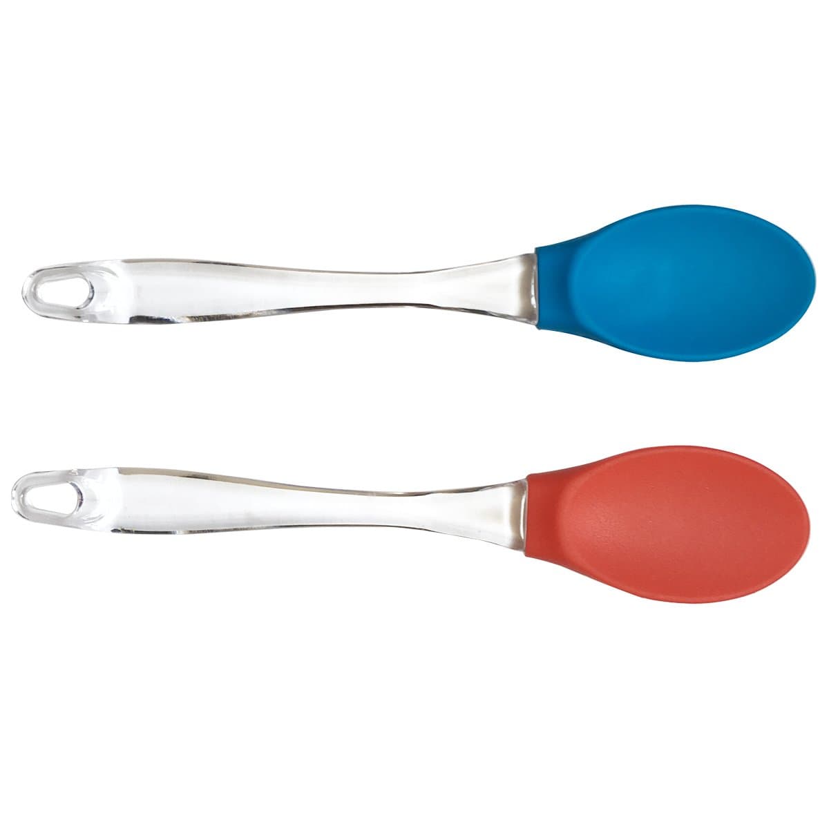HUAXIONG 2pcs Colorful Silicone Kitchen Spatula Utensil- Heat Set Resistant Cooking Utensil(Spatula, Spoon, Basting Brush, Ladle,Slotted Spoon,Silicone Spoon