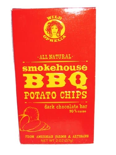 Wild Ophelia All Natural Bar, Smokehouse BBQ Potato Chips Dark Chocolate, 2.0 Ounce