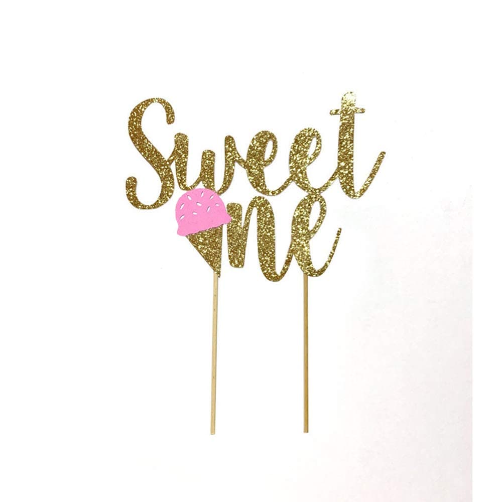 Liphontcta Ice Cream 1st Birthday Party Decoration Kits Banner Balloons Cake Topper Cupcake Topper Sweet Summer Ice Cream Themed Kids Birthday Party Supplies