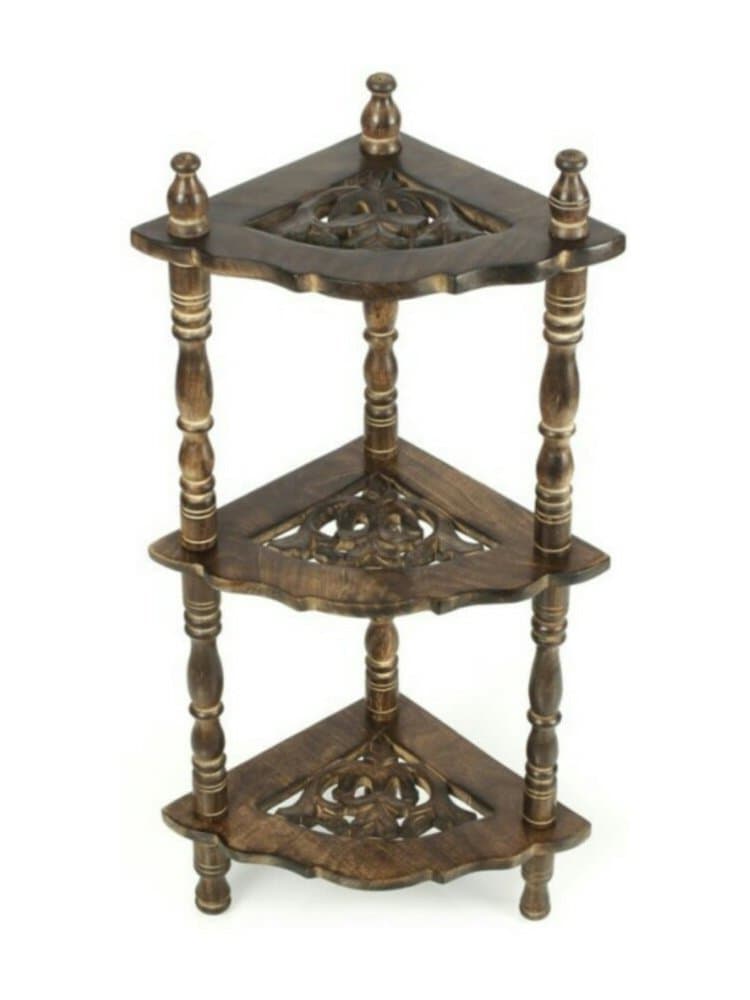 Lilbutterfliies Wooden Shelf, Corner Wooden Corner Rack, Side Table, Wooden Furniture Shelves_EB_KS_001US