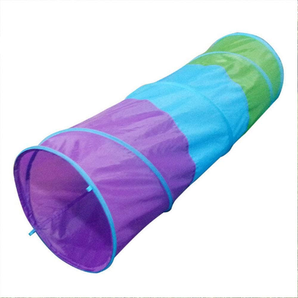 TKAS Crawl Tunnel Pop-up Fun Toy Tent Children Gift Indoor Outdoor Kids Play Tent Tube (Green-Blue-Purple)