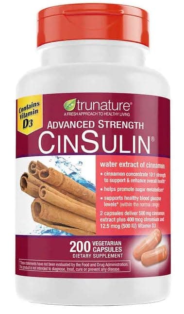 OProCyn Tru Nature Cinsulin Advanced Strength Cinnamon Extract 500mg, 200 Vegetarian Capsules