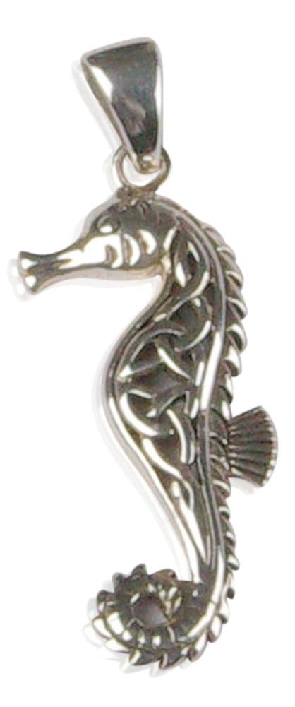 Native Spirit Pendant Celtic Knot Seahorse Made of Genuine Sterling Silver