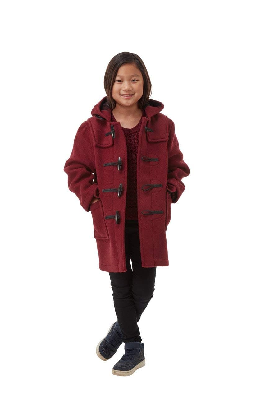Original Montgomery Kids Classic Duffle Coat (Toggle Coat) (14-16 Burgundy)