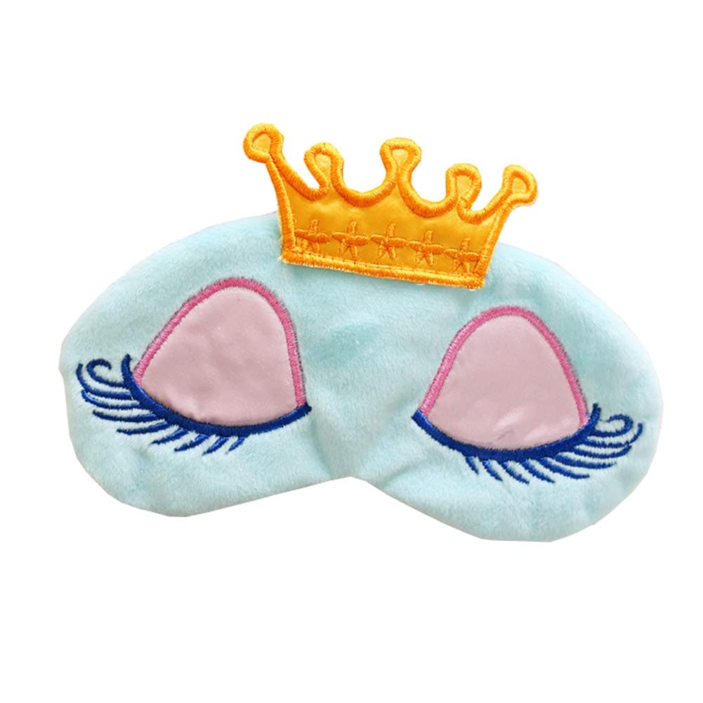 Cute Sleeping Beauty Cartoon Eye Mask & Blindfold for Kid's Sweet Dreams Blue