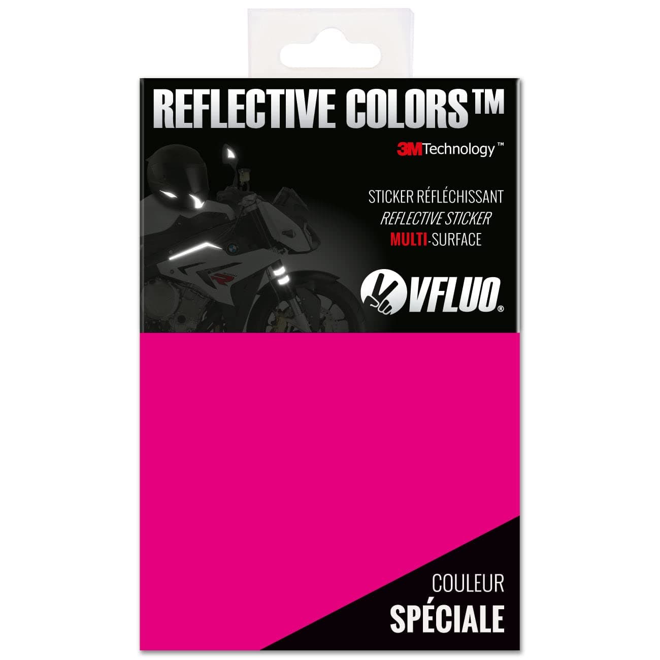 VFLUO 3M REFLECTIVE COLORS™, Universal adhesive DIY kit for Helmet/motorcycle/Scooter/Bike, 3M Technology™, 10 x 15 cm sheet, Pink