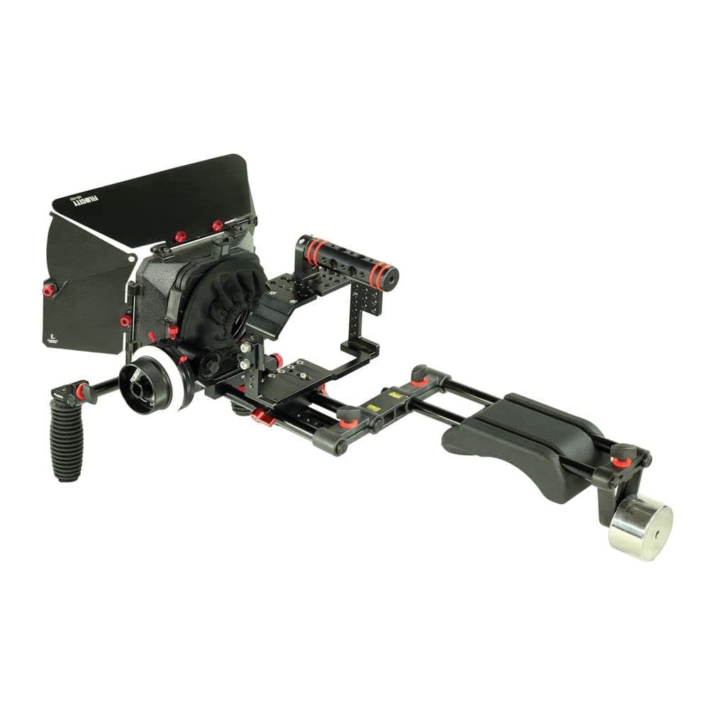 FILMCITY Professional Shoulder Mount Rig Kit for GH4/ GH3/ A7/ A7r/ A7s Cameras | Offers Comfortable, Smooth & Stable Shots | Comes with Support Cage, Follow Focus & Matte Box (FC-A7G34-KIT)