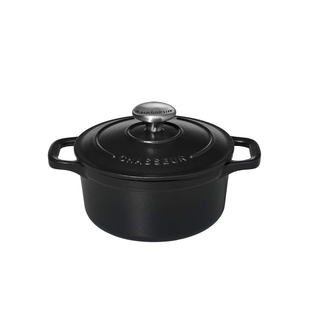 Chasseur FN421 Cast Iron Casserole and lid, 100 cm x 250 cm, Black