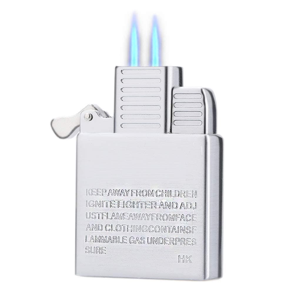 Butane Lighter Insert Dual Torch Flame Insert (No Fuel Included)