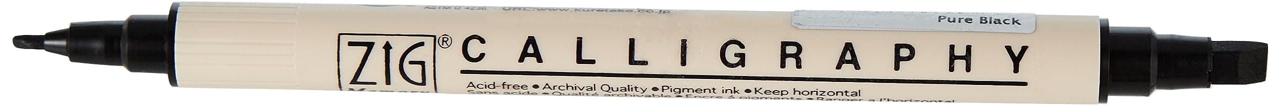 Memory System Calligraphy Dual Tip Marker, Pure Black Pack of 6 (MS3400-010)