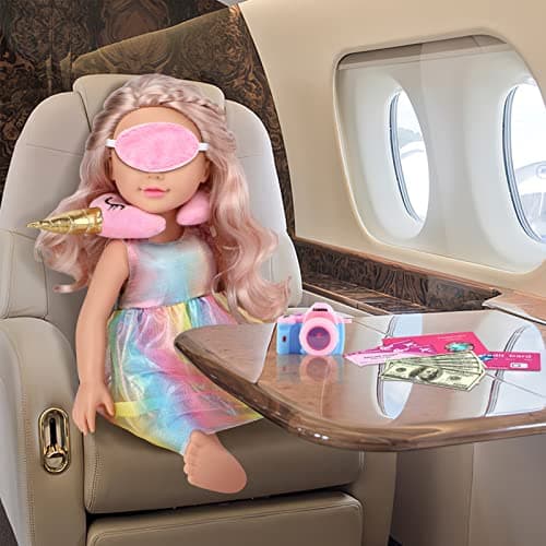 GIFTINBOX American Doll Clothes and Accessories - Travel Play Set for 18 Inch Dolls
