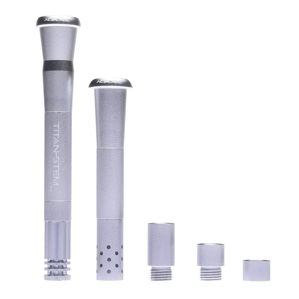 SCIENTIFIC GLASSWARE STEMS 12-2033 TITAN STEM BY ACE LABZ 18MM & 14MM STEM UNIVERSAL SIZE 3" TO 8" SILVER