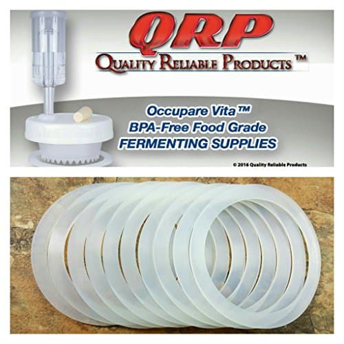 QRP MASON JAR SEALS Reusable Food Grade Silicone STAY INSIDE the REGULAR or WIDE MOUTH Mason Jar Plastic Cap Lid (10 WIDE MOUTH)