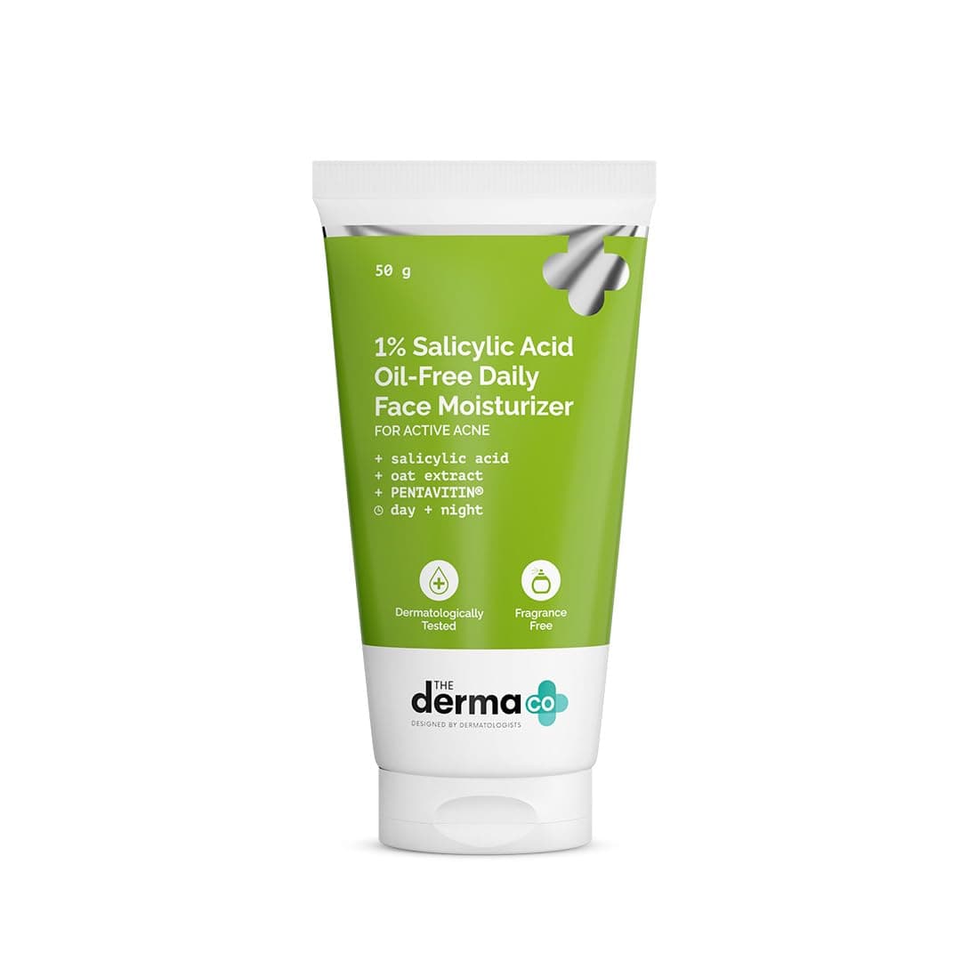 1% Salicylic Acid Oil-Free Moisturizer For Face with Oat Extract | Fights Active Acne | Deeply Moisturizes | 50 g