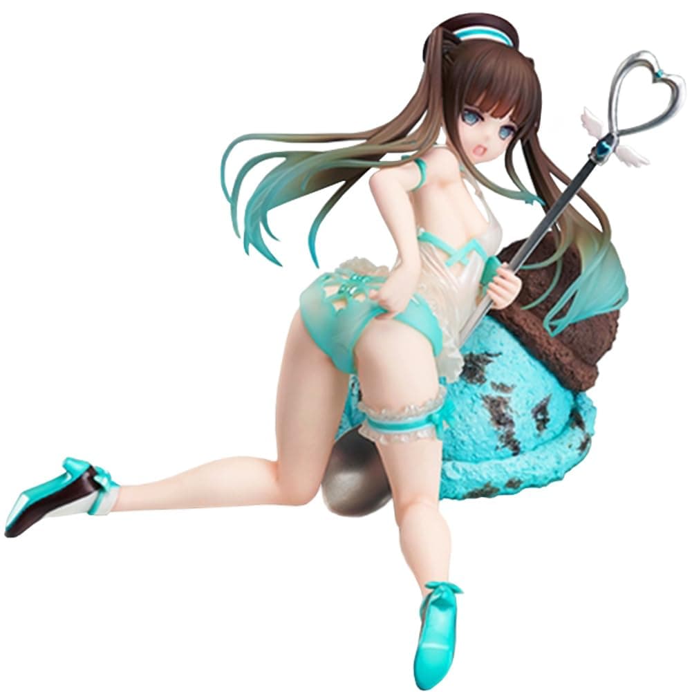 Anime Illustration Tasting Girl Choco Mint Figure Girl Model Statue Cartoon Girl Figure Desktop Ornament
