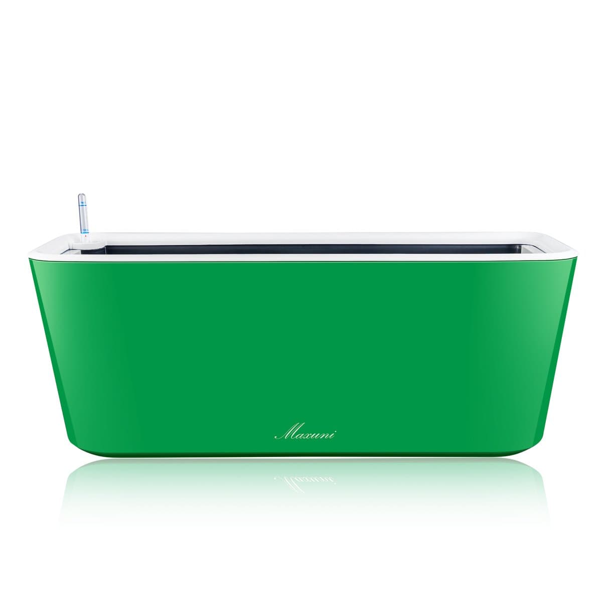 Self Watering Planter Foolproof Indoor or outdoor Garden Modern Decorative Planter Pot for All House Plants, Flowers, Herbs, Vegetables, Berries, Succulents. Easy / Looks Great (30" Rectangle, Green)