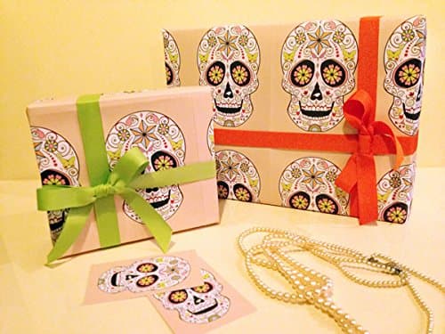 Day of the Dead Wrapping Paper (2 x Sheets + Tags)