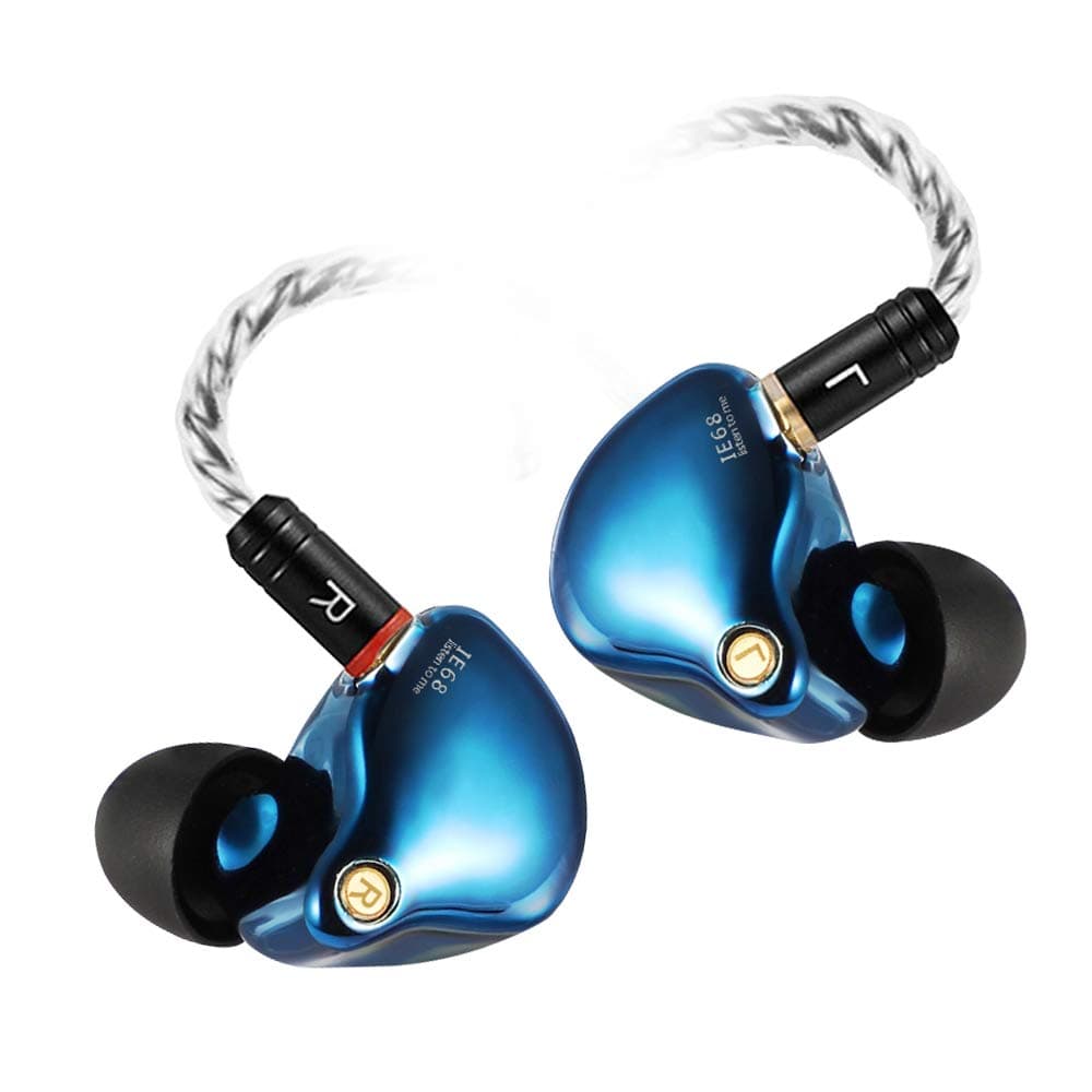 DCMEKAin Ear Monitor Headphones, Superior Sound Wired Earbuds with Tesla Magnet, Professional Sound Isolating Earphones for Singers/Drummers/Musicians, MMCX Connector IEM Earphones (Blue UV Coating)