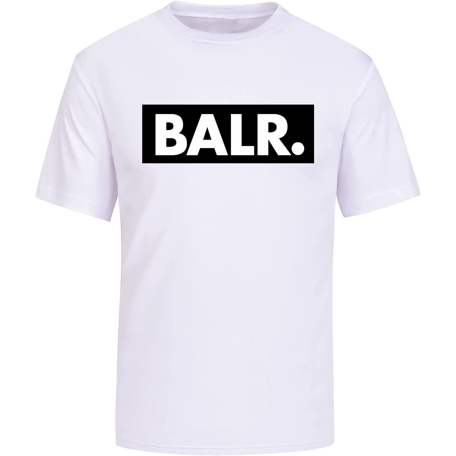 Balr Fan T-Shirt Tee Mens Basic Short Sleeve Cotton Casual T-Shirt White Tee Shirt L