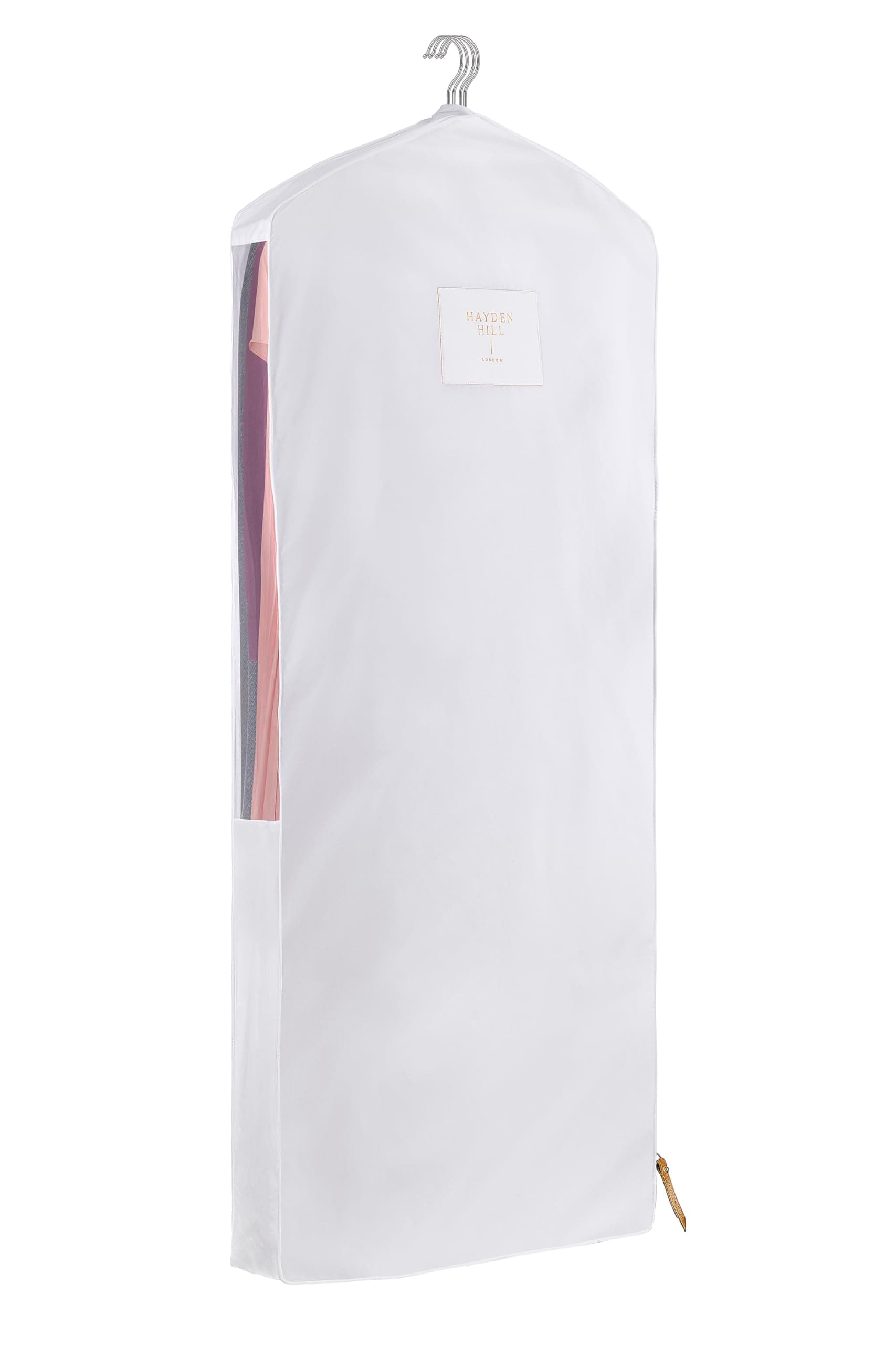 Hayden Hill Luxury Organic Cotton Garment Bag - Long 58 Inch - Breathable Hanging Dress Cover - For Clothes, Full Length Clothing, Coats and Suits - Clothes Covers Protector Bags - Carbon Neutral