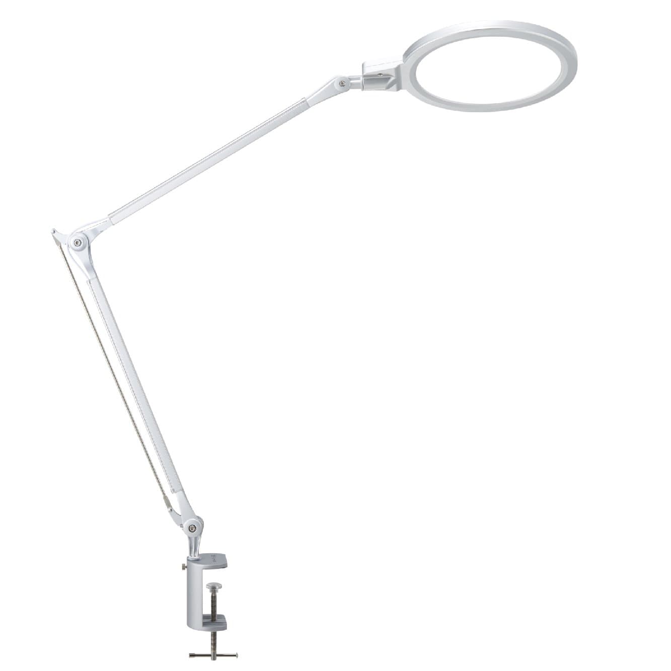 PHIVE LED Architect Desk Lamp, Swing Arm Dimmable Task Lamp with Clamp (Eye-Care, 4 Lighting Modes with Touch Control, Memory Function, High CRI 95+, Highly Adjustable Office/Work Table Lamp) Silver