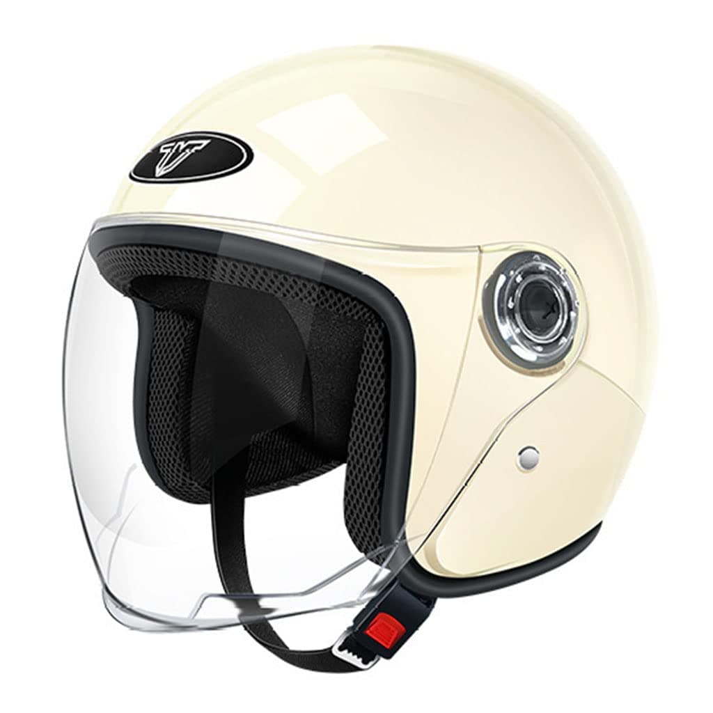 DOT Approved 3/4 Half Motorcycle Helmets Simplicity Open Face Motorbike Vespa Helmet for Adult Women and Men with Visor Goggles for Pilot Scooter Chopper Cruiser Helmet