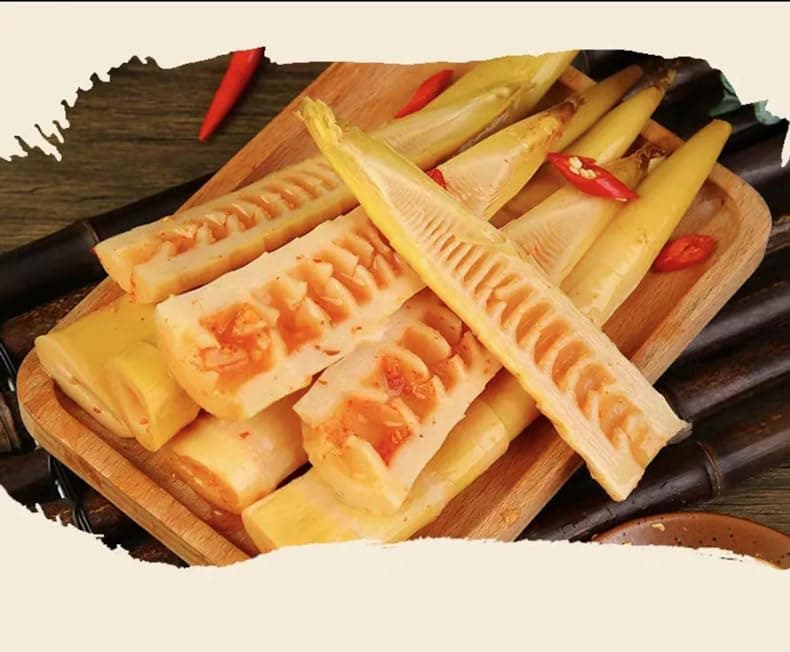 Hand peeled bamboo shoots, Chinese pickled bamboo shoots, spicy bamboo shoots, soaked tender bamboo shoots, Chinese crispy tender bamboo shoots, Chinese cuisine (Spicy flavor,1 pack)