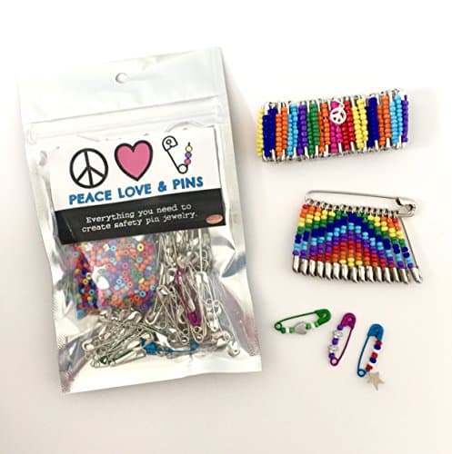 Sunny Marshmallow Peace, Love, & Pins Safety Pin Jewelry Making Kit