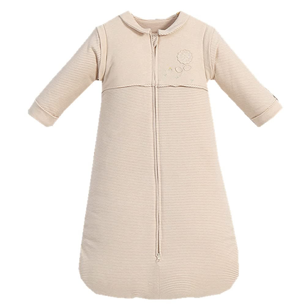 OuYunBaby Organic Sleeping Bag Detachable Sleeve Wearable Blanket, Moderate Thick, (32-68℉), (2.5 Tog for 60-68℉) Sunflower, 29.4"-35.4" height of Child