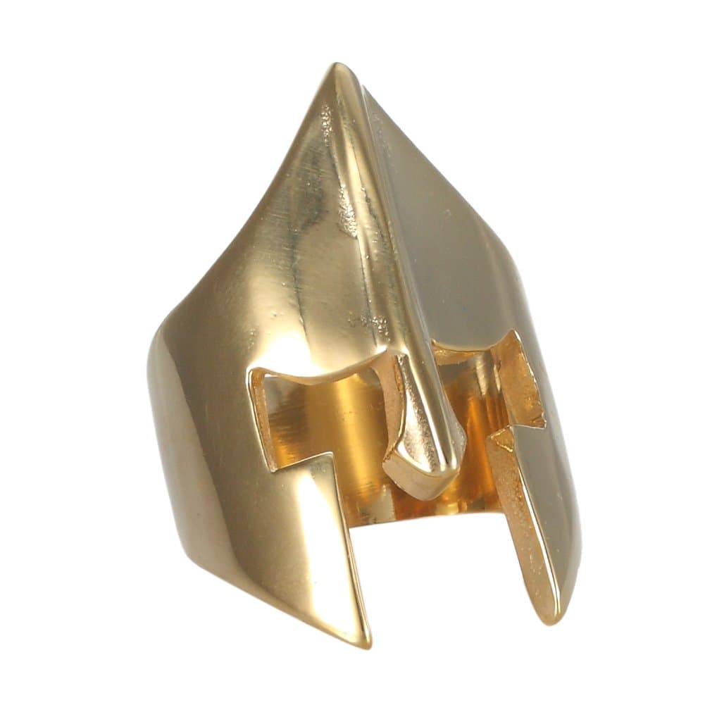 Ahley Stainless Steel Ring for Men, The Samurai Helmet Ring Gothic Golden