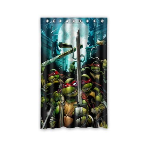 Fashionable Home Collection Teenage Mutant Ninja Turtles Window Curtain 52"W x 84"H (One Piece) With 9 Holes