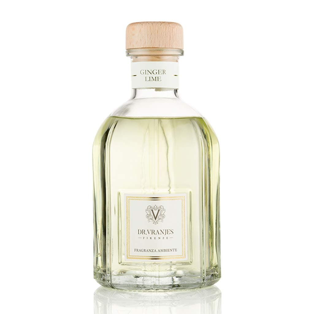 Dr. Vranjes - Ginger Lime 250 ml Diffuser + Double Pack of White Sticks (3 Pieces Bundle)- Luxury Home Fragrance, Made in Italy, Main Scent: Fruity, Olfactory Pyramid: Lime, Ginger, White Pepper.