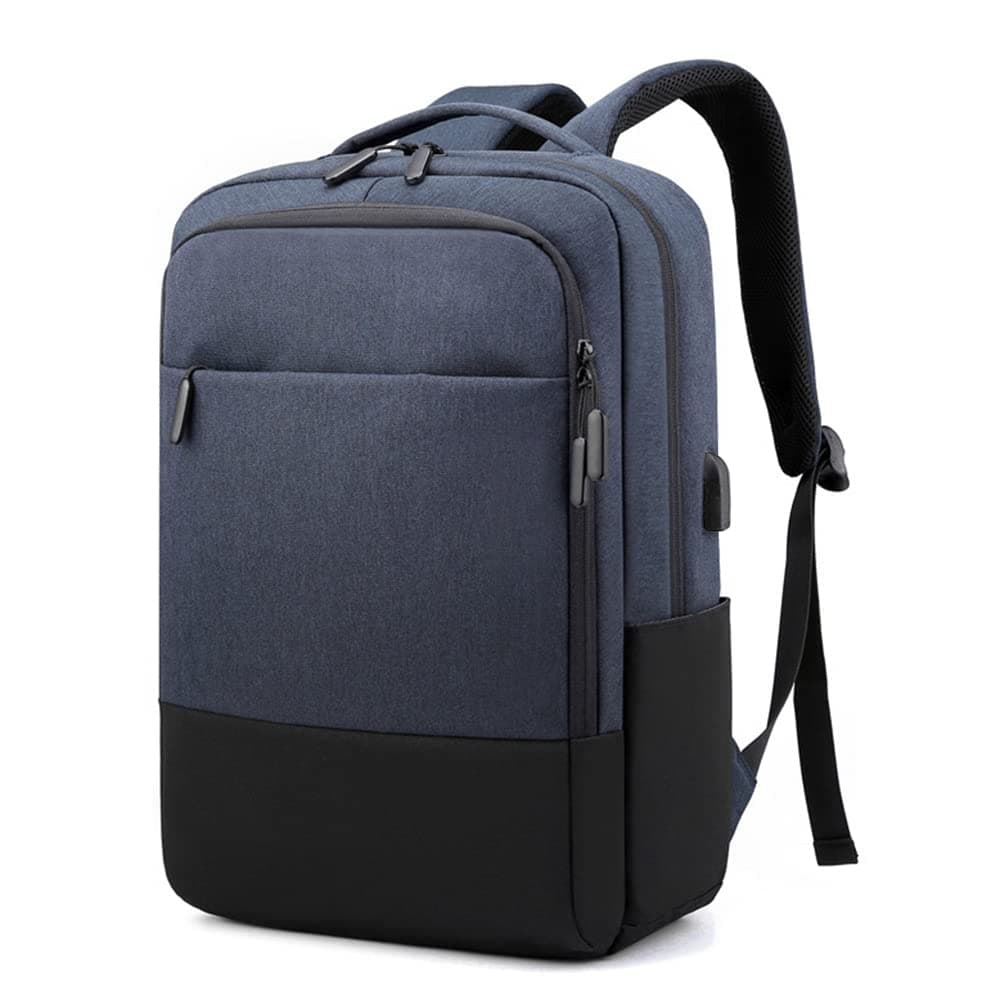 RYAP15.6 inch Large ty Computer Backpack Oxford Cloth Business Bag Outdoor Leisure Travel Bag with External USB Interface Blue