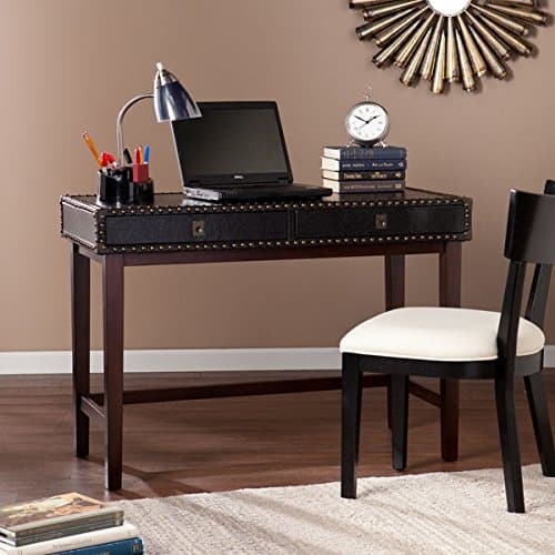 Upton Home Randall Black Faux Leather Writing Desk
