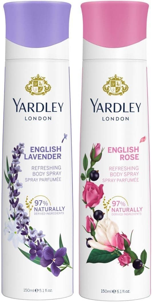 Yardley London Body Spray Tripack - English Lavender, English Rose, 150ml - Floral Harmony - Luxury Gift Set