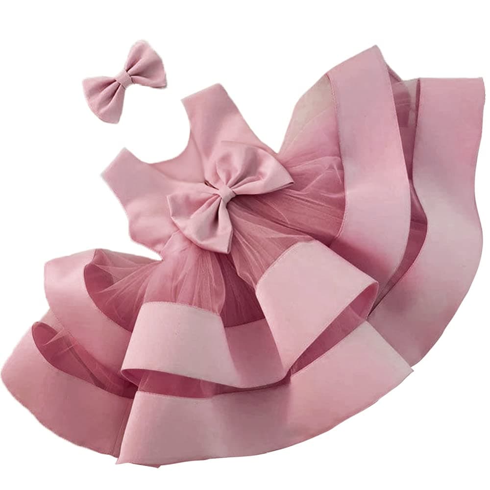 3M-6T Baby Girl Ruffle Lace Backless Pageant Dress Toddler Tutu Gown Flower Tulle Party Dresses