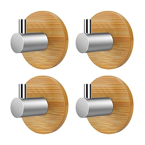 VISEN adhesive wall hanger towel hook for clothes coat hat key bath and headphones (Pack of 4 Hooks)