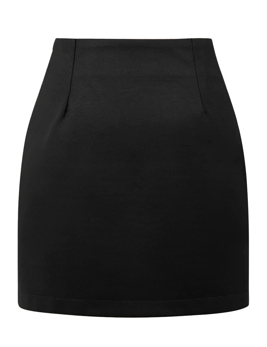 Womens High Waist Plaid Skirt Bodycon Pencil Wool Mini Skirts