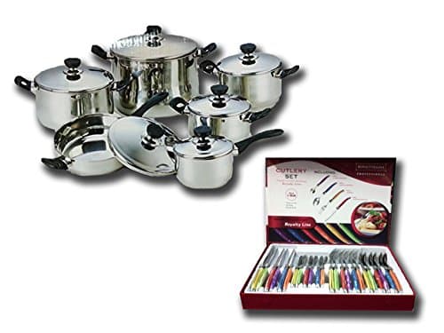 Euroricami Viterbo Royalty Line Rechargeable 36 Pieces Bavaria 12 Cookware 24 Cutlery