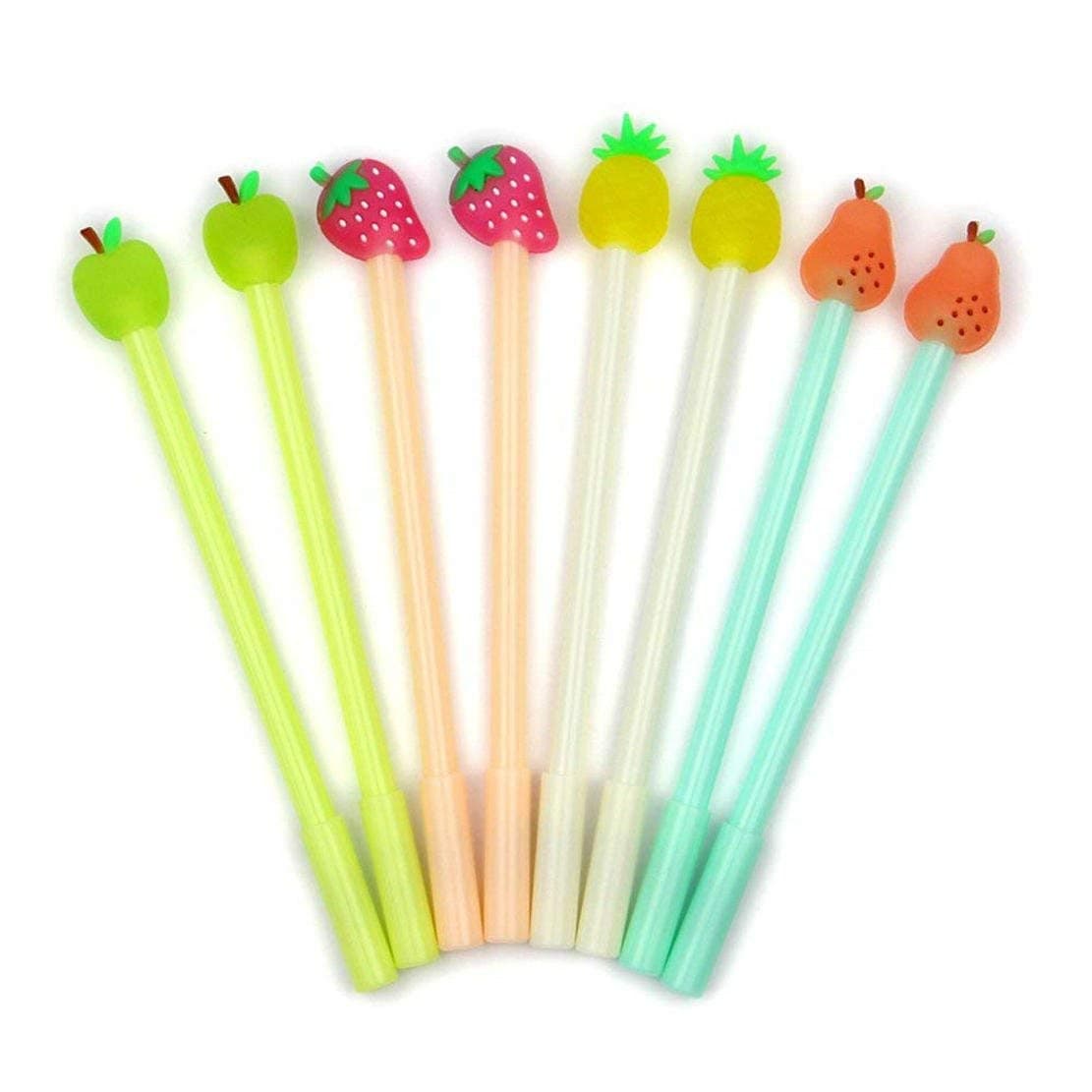 Newaey Gel Pens Fashion Cute Colorful Fruits Pen Office School Supplies Stationery Cute Kids party Gift Gel ink Pen funny School Stationery Office Supplies (6 PCS)
