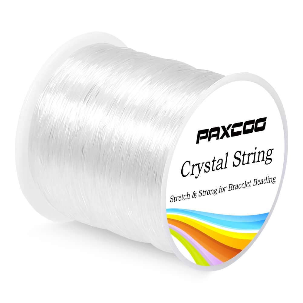 - Paxcoo 0.8mm Elastic String, Stretchy Bracelet String Crystal String Bead Cord for Bracelet, Beading and Jewelry Making (120 m)