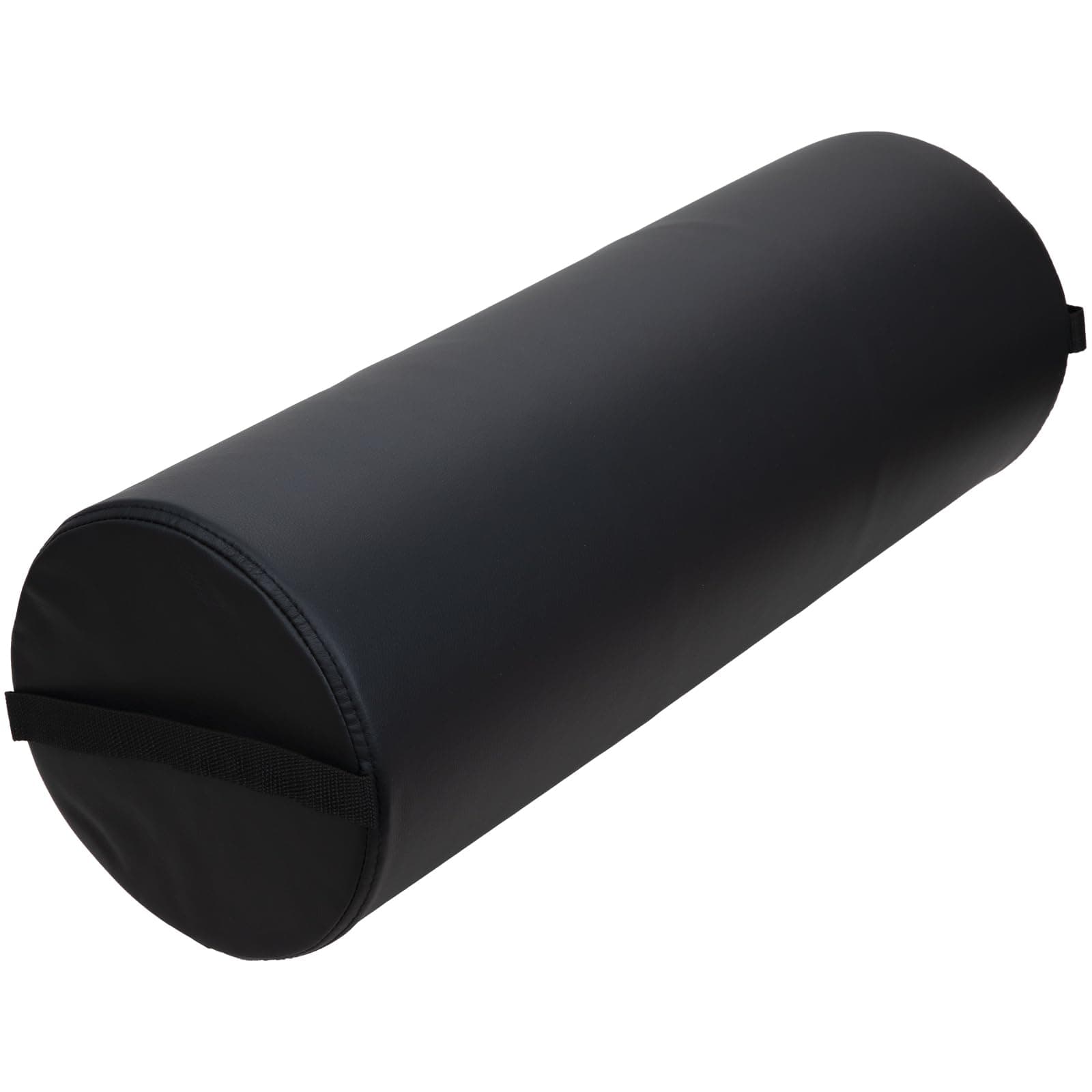 Jumbo Full Round Bolster Pillow, Black, Oil and Stain-Resistant, for Massage and Yoga, 9” R x 26” L