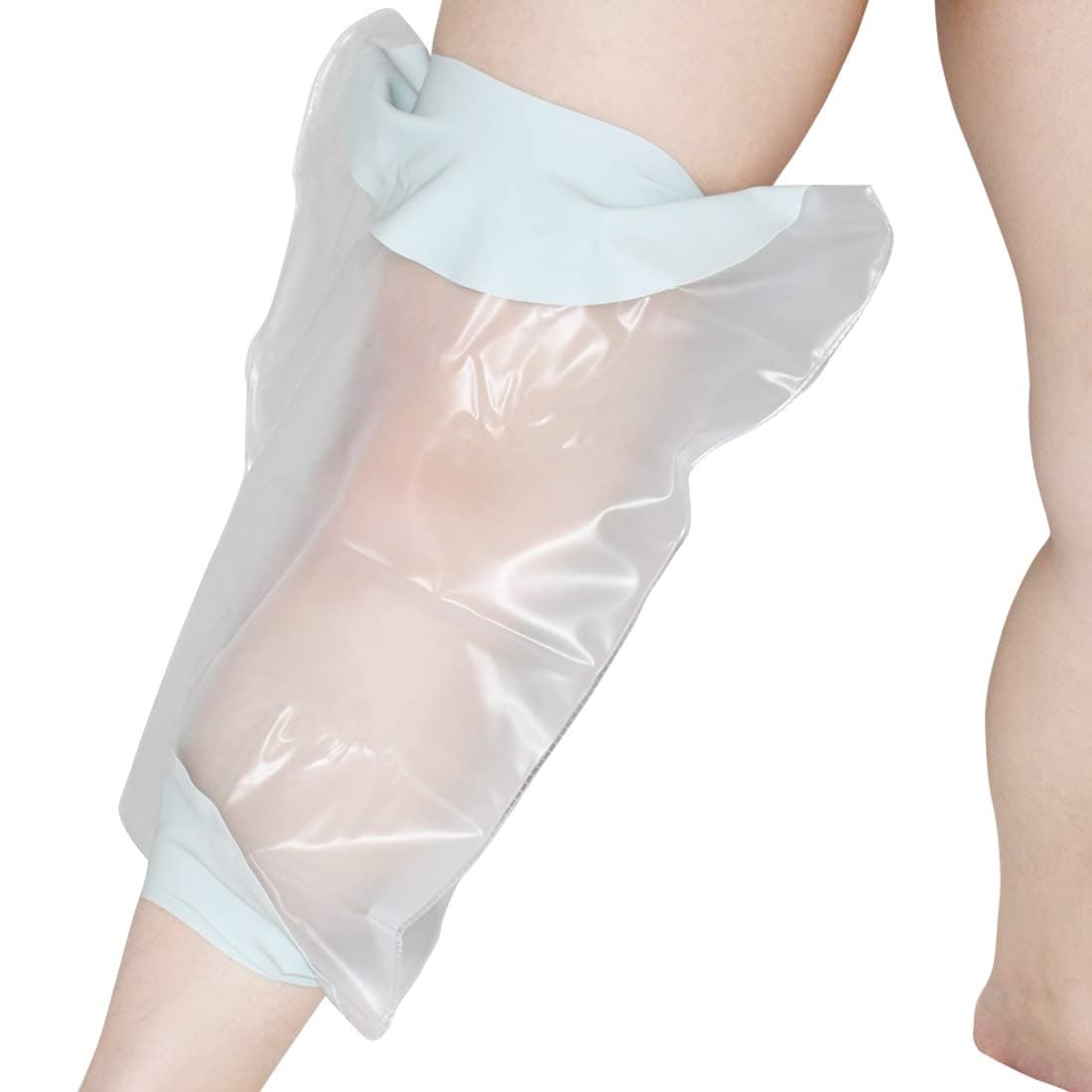 KEEFITT Knee Cast Cover for Shower Adult, Reusable Waterproof Shower Cast Protector for Knee Replacement Surgery, Wound and Burns