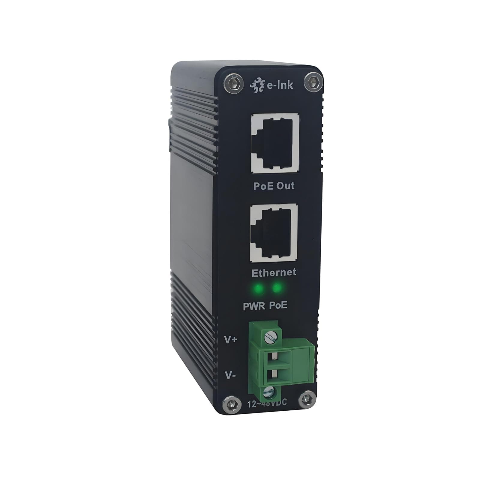 PoE Injector - Industrial Gigabit PoE+ Injector IEEE802.3 at 30W Hardened POE Adapter with 12-48V DC Input DIN- Rail, Wall Mount