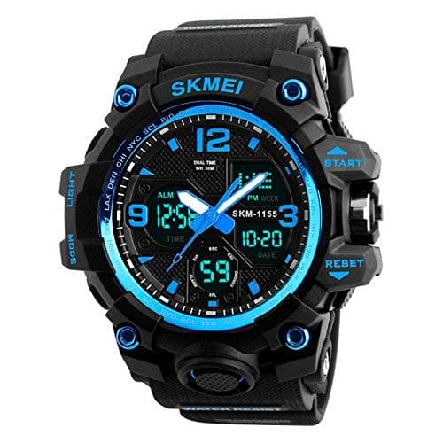 Mens Digital Military Watch, Sports Analogue 50M Waterproof Wrist Watch with Alarm, Running Big Face Led Digital Watches for Men