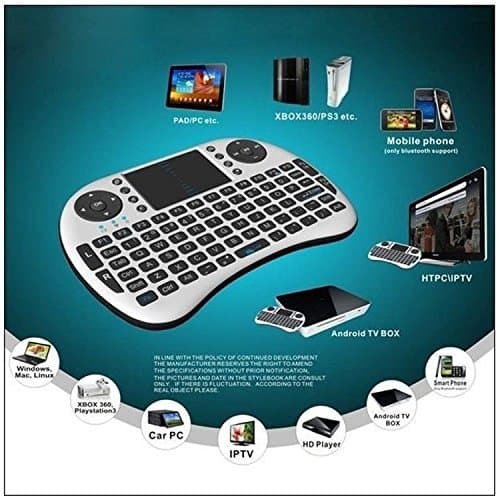 EVALUEMART® Mini 2.4GHz Wireless Touchpad Keyboard with Mouse (with Backlight) for PC/PAD/360XBox/PS3/Google Android TV Box/HTPC/IPTV (2.4G Black) …