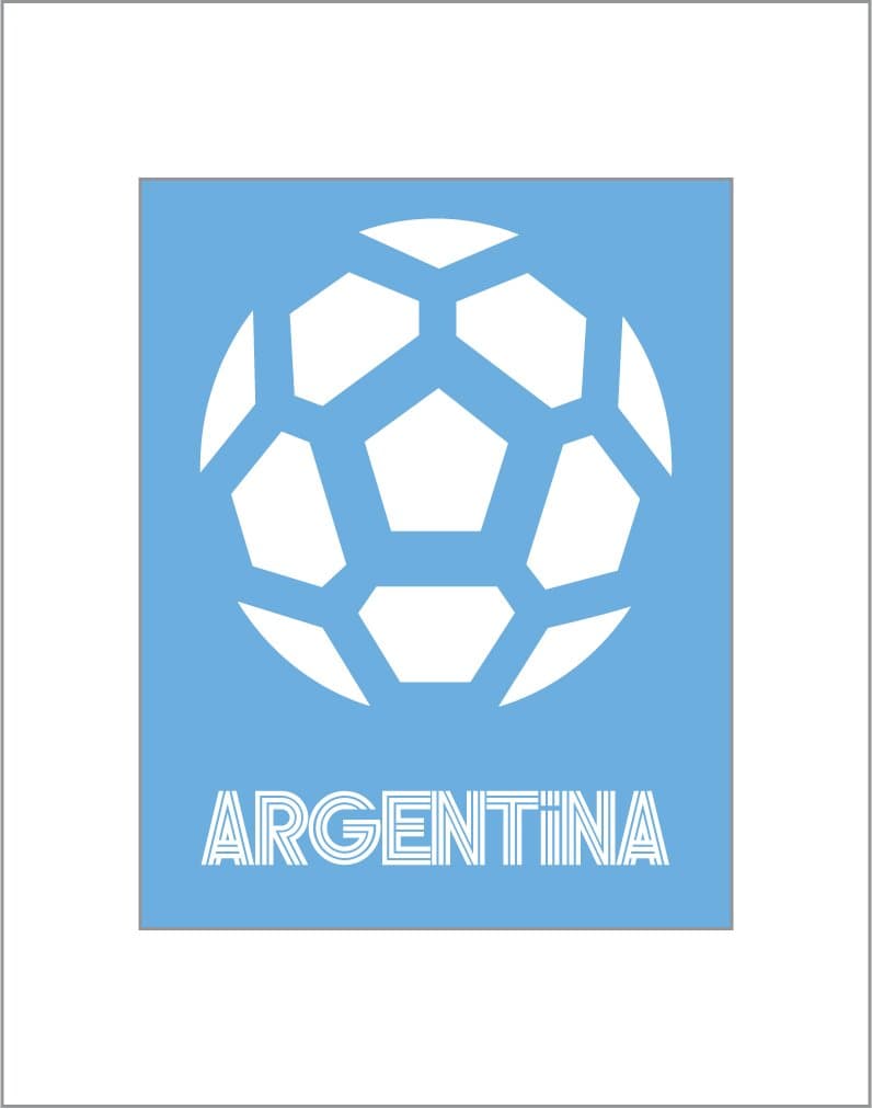 Argentina World Cup Soccer 11" X 14" Matted Print