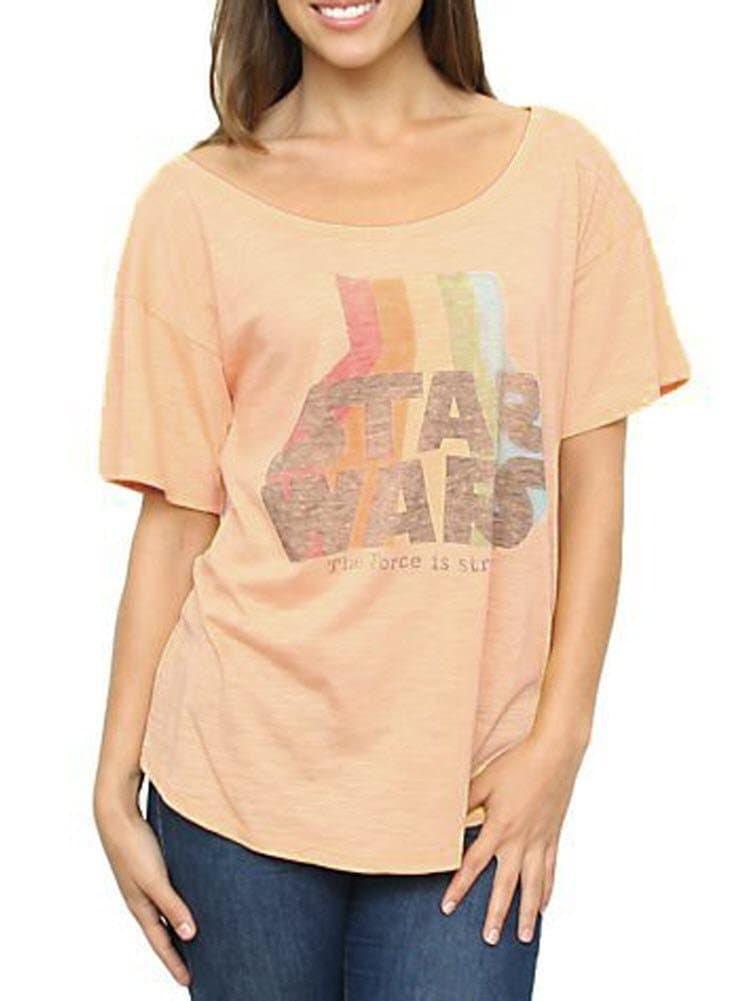 Junk FoodStar Wars The Force Is Strong Slub Heartbreaker Juniors T-shirt